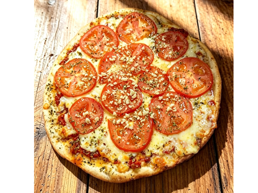 18 - OREGANATO | Muzzarella, salsa, ajo picado, orégano y rodajas de tomate