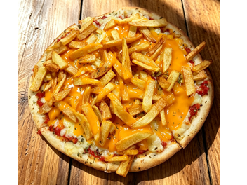 14 - PARIS | Muzzarella, salsa, chedar en fetas y papas fritas