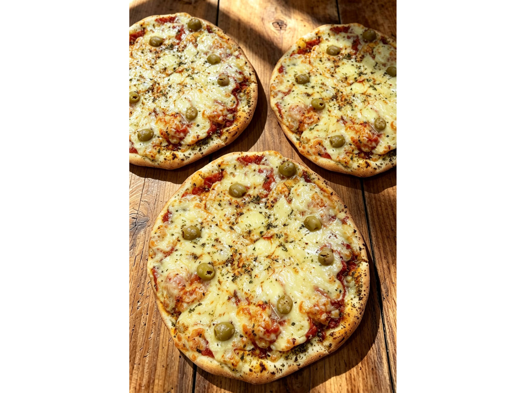 3 pizzas de muzzarellas