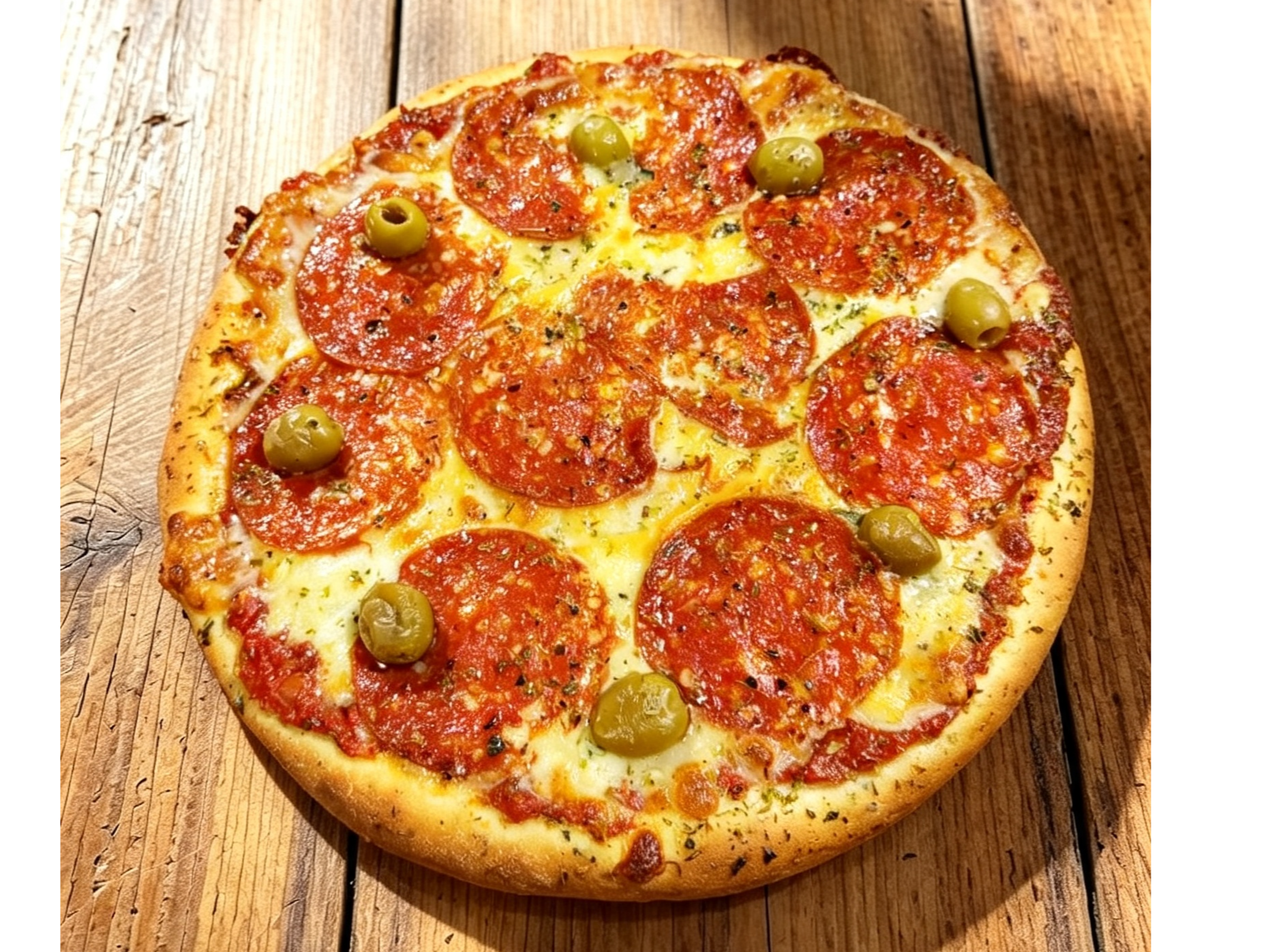 07 - SICILIA | Muzzarella, salsa, aceitunas y cantimpalo