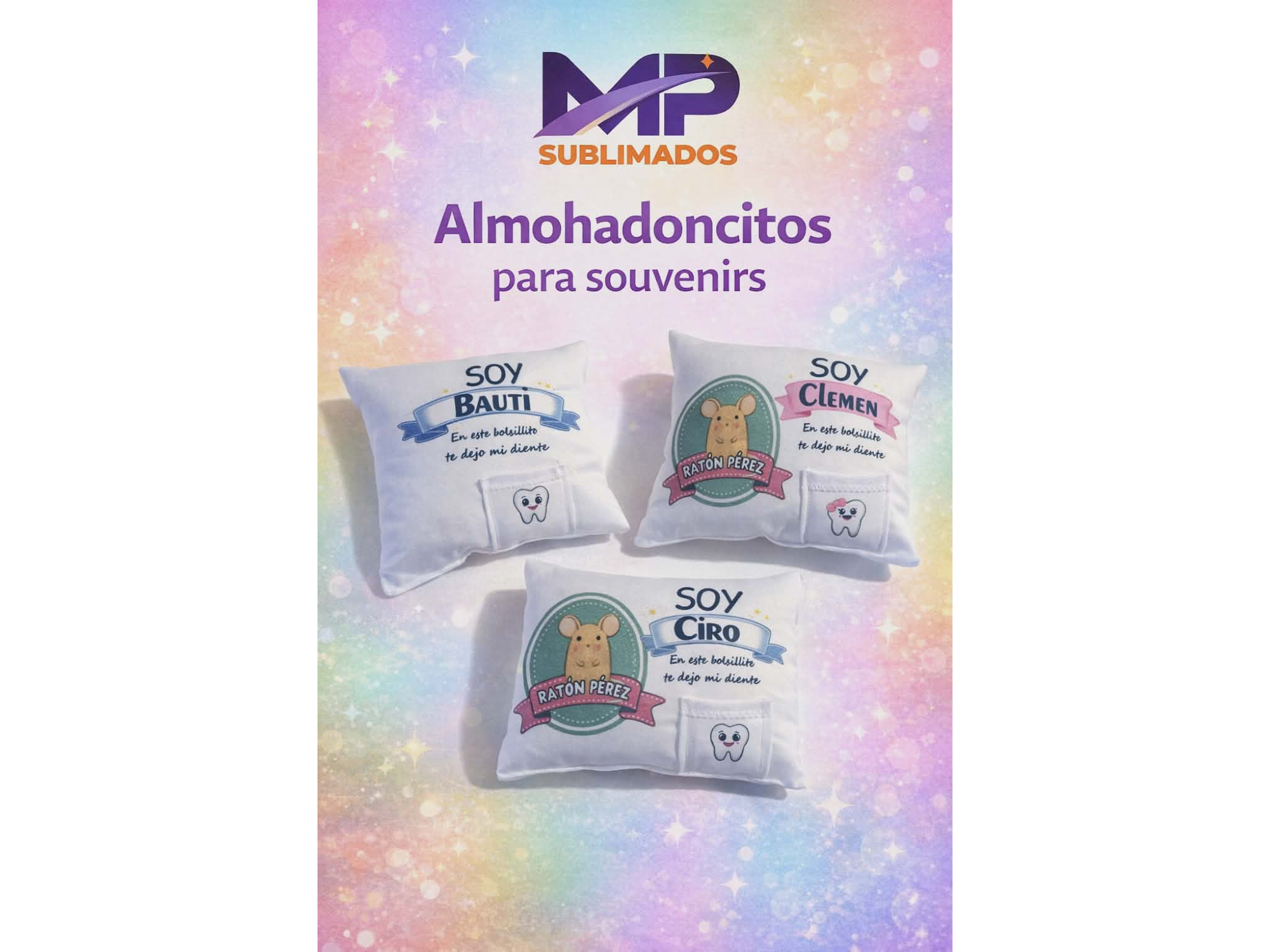 Almohadoncitos del Ratón Peréz para Souvenirs