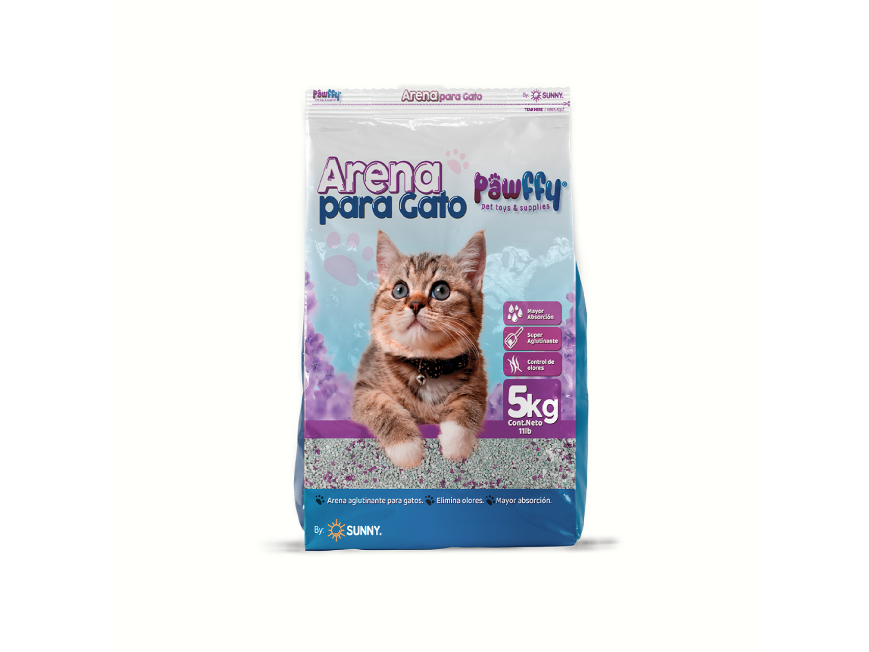 SP-3665 ARENA PARA GATOS PAWFFY AROMA LAVANDA 5KG