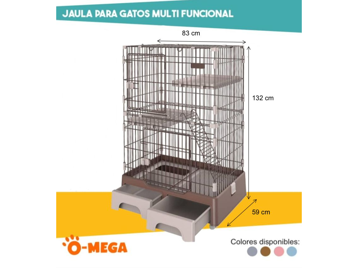DGN-2-2 JAULA PARA GATOS MULTIFUNCIONAL
