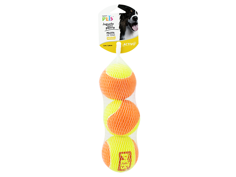 FL7158 PELOTA DE TENIS MED BICOLOR 2.5 CMS DIAMETRO 3 PZS