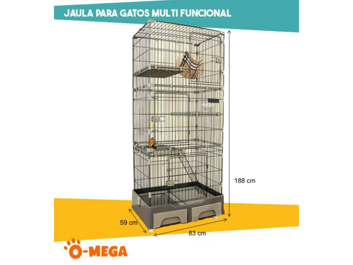 DGN-3-3 JAULA PARA GATOS MULTIFUNCIONAL