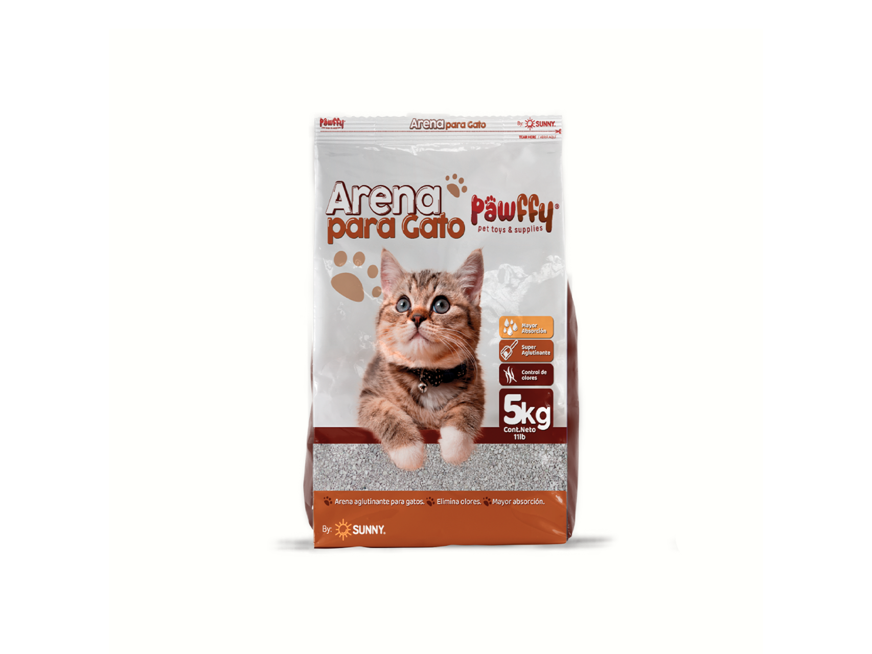 SP-3664 ARENA PARA GATOS PAWFFY SIN AROMA 5KG