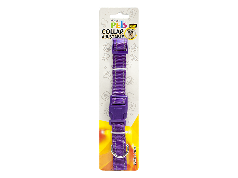 FL8703 COLLAR MED DE NYLON C/ BANDAS REFLEJANTES