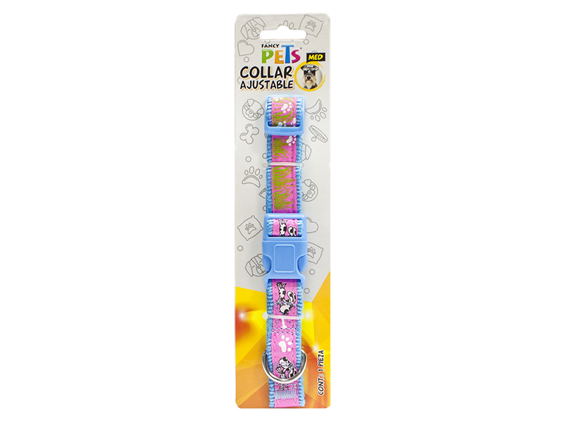 FL8707 COLLAR MED DE NYLON C/ LISTON BORDADO