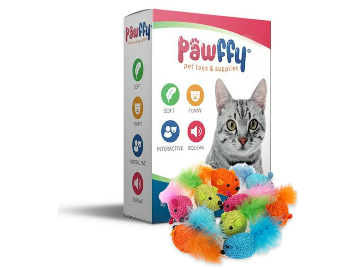 SP-3776 CAJA PAWFFY RATON DE TELA C/PLUMAS