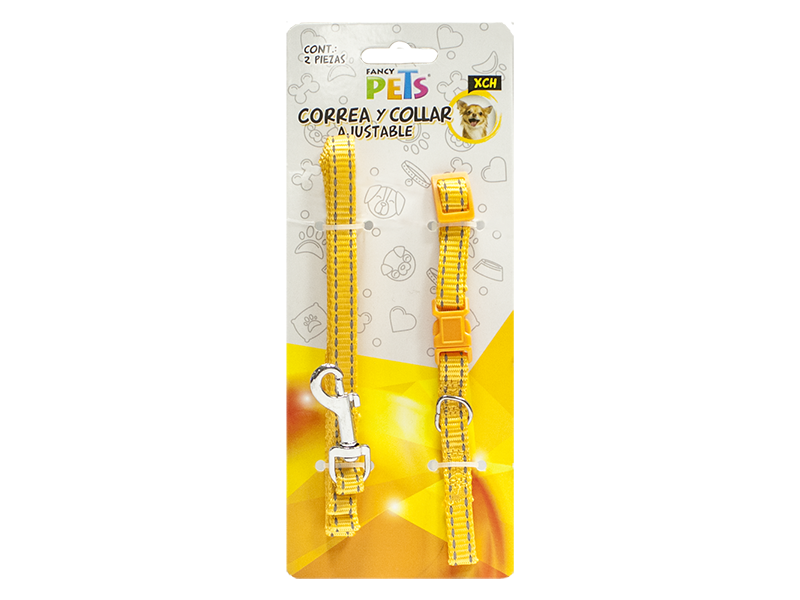 FL8709 COLLAR XCH C/ CORREA C/ BANDAS REFLEJANTES
