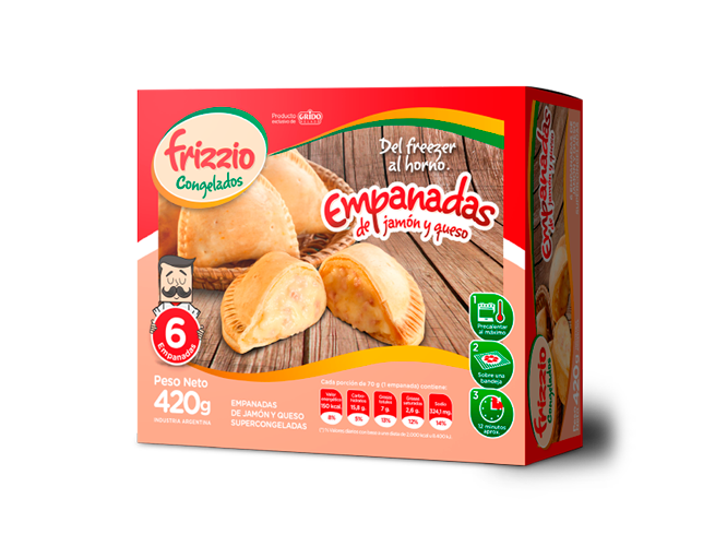 Empanadas de Jamón y Queso (6 Unidades)