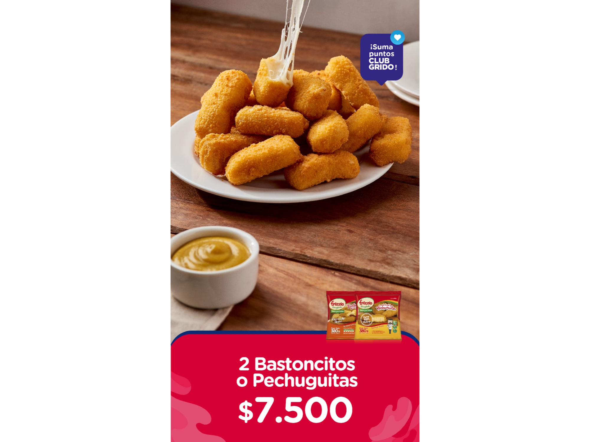2 PECHUGUITAS O BASTONCITOS