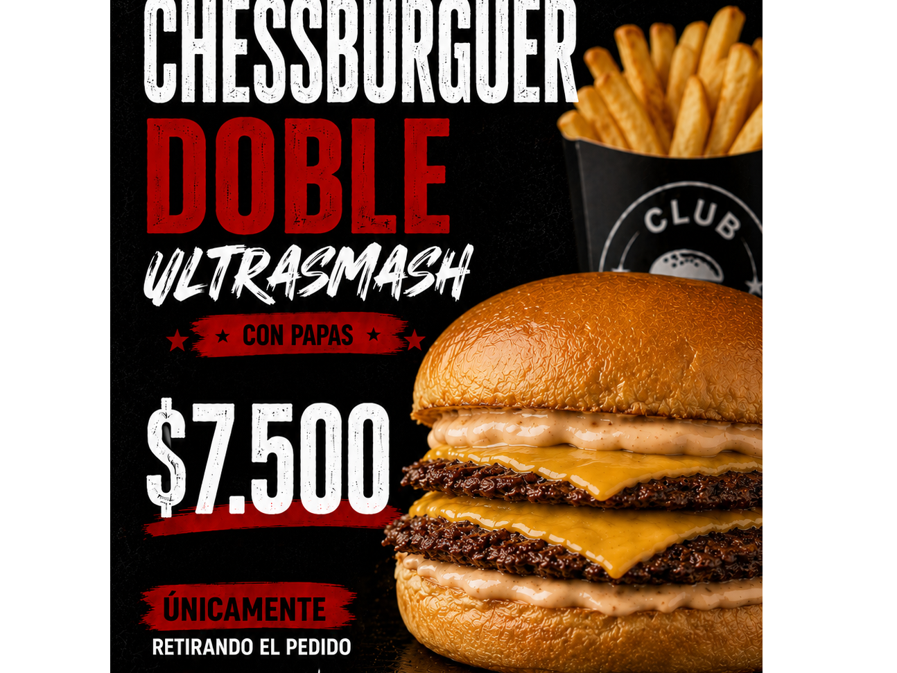 CHESSBURGER DOBLE ULTRASMASH c/papas