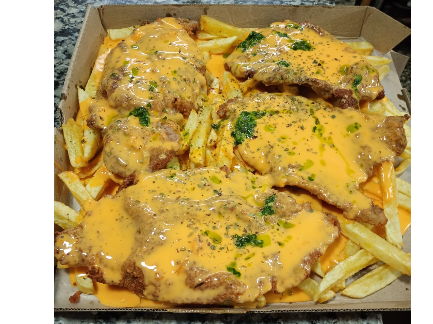 Super caja de milanesas con queso cheddar