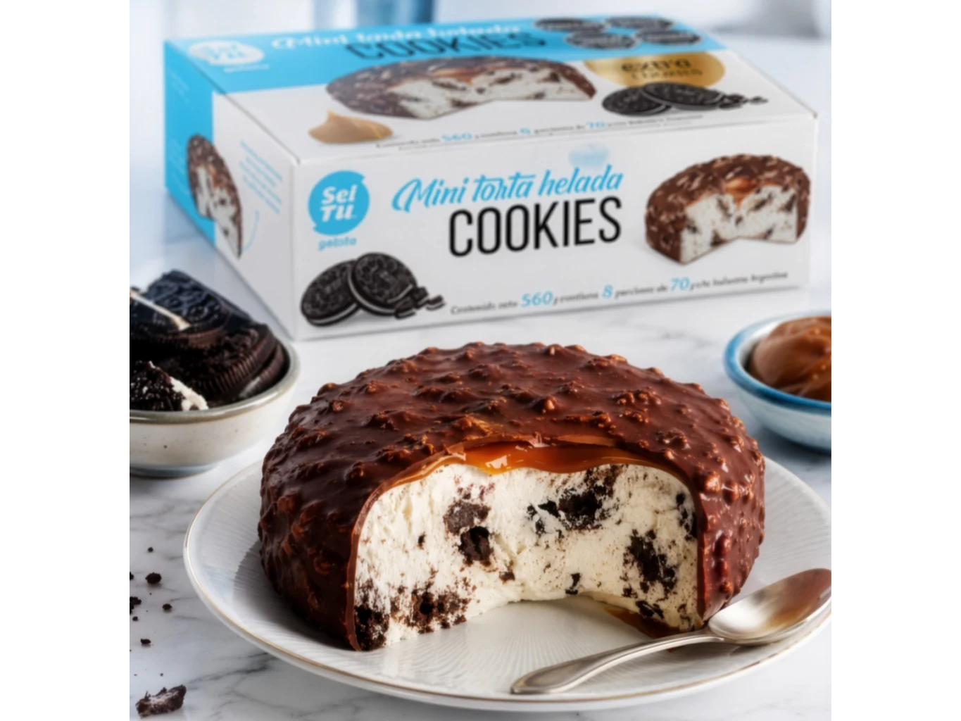 mini torta helada cookies ''alfajor helado''