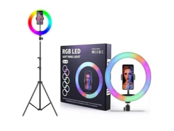 Aro de luz led colores con tripode 26 cm