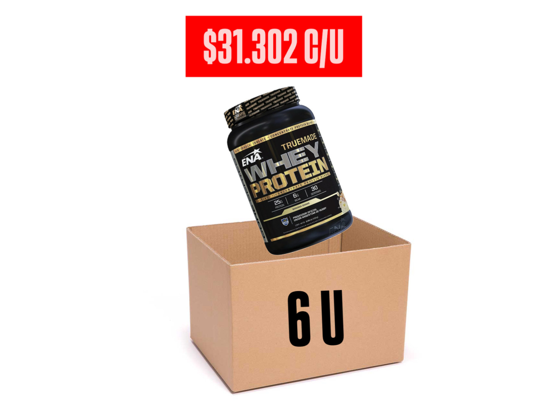 WHEY PROTEIN TRUE MADE X 2,05 LB Caja x 6 Unidades
