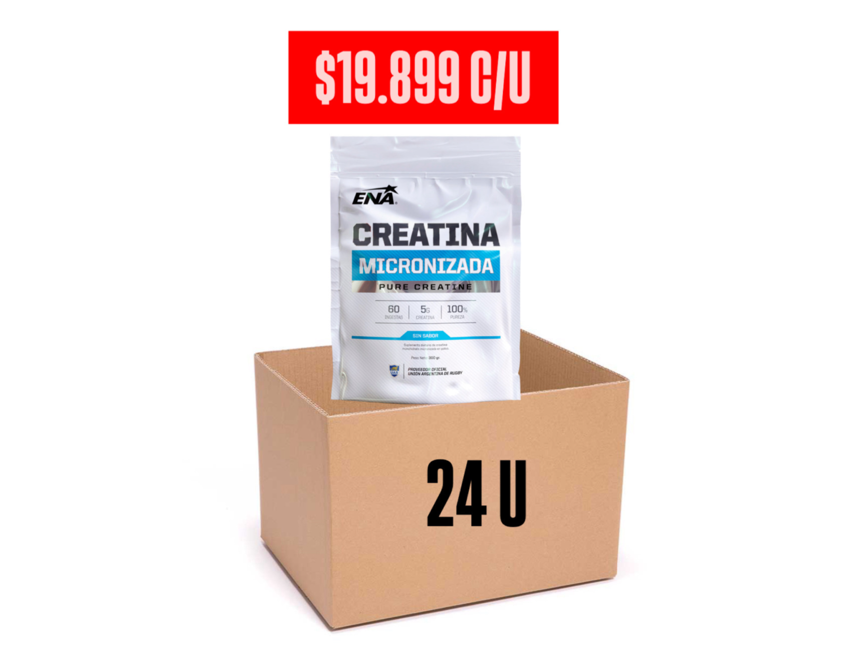 CREATINA MICRONIZADA X 300 GR NEUTRA Caja x 24 Unidades