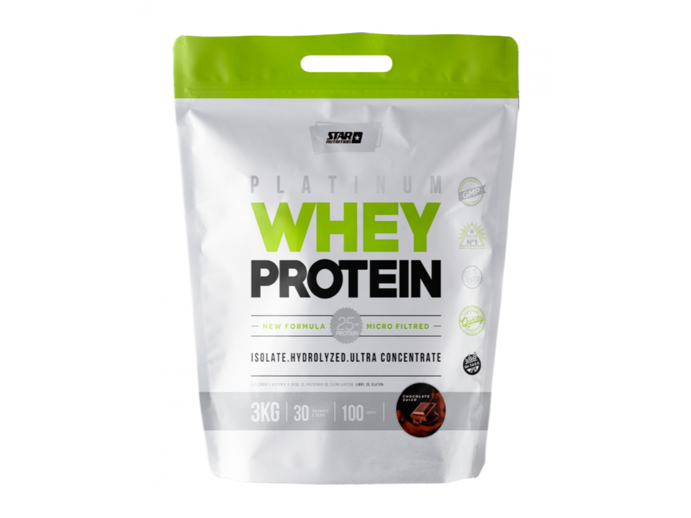 PLATINUM WHEY PROTEIN X 3 KILOS. - ZIPPER PACK