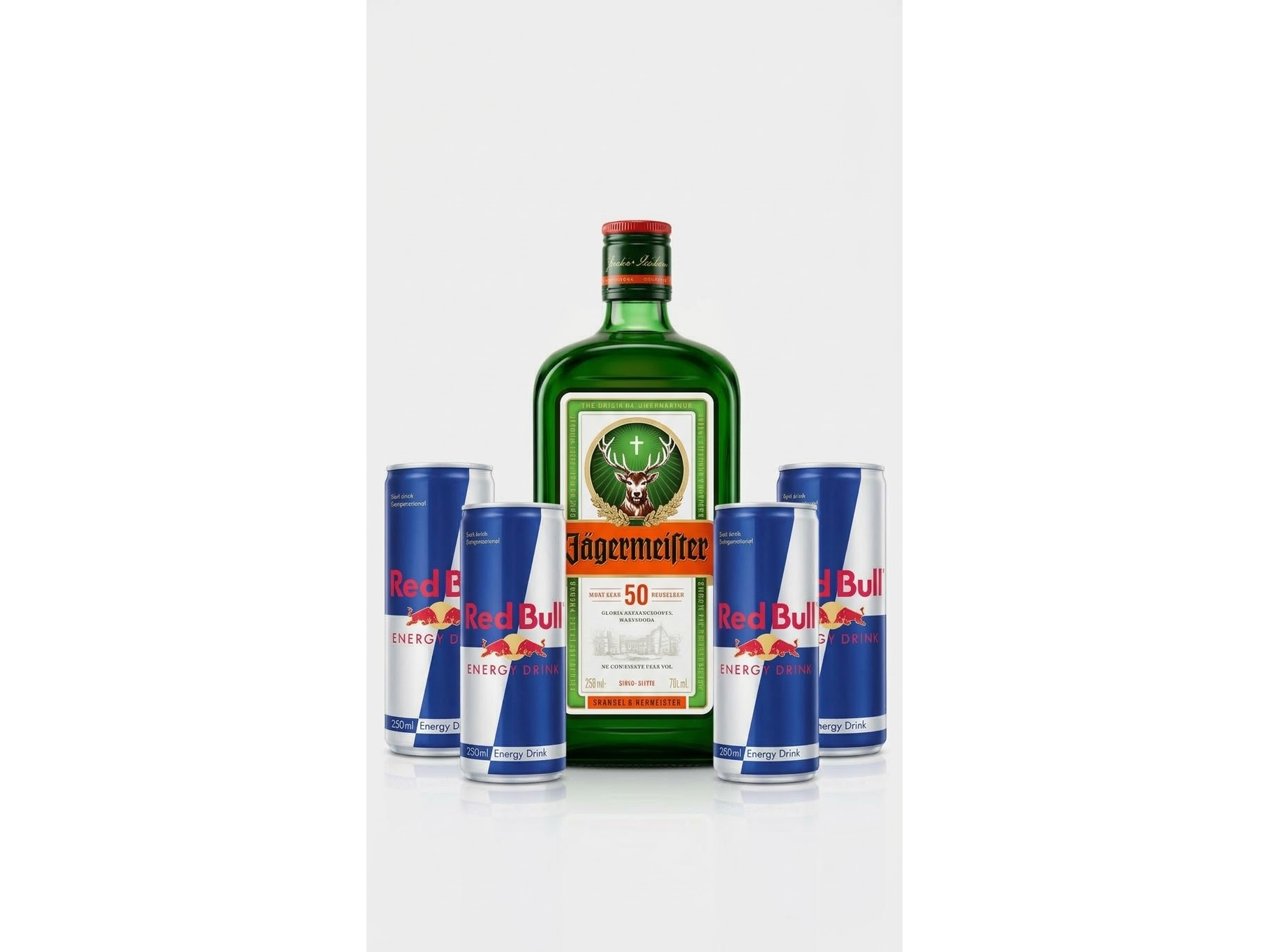 Jagermeister + 4 Red Bull 250ml