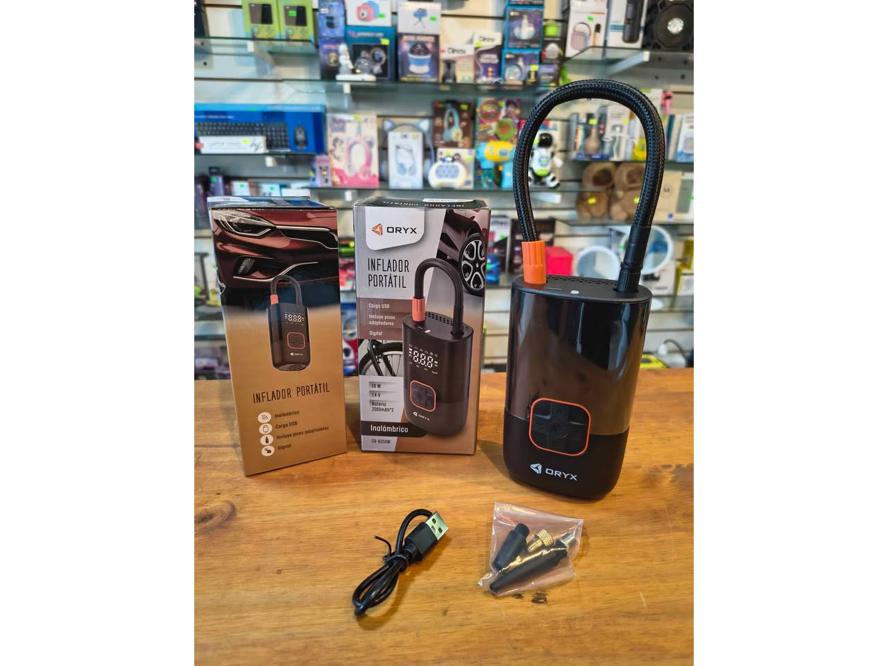 Inflador compresor inalámbrico oryx 50w