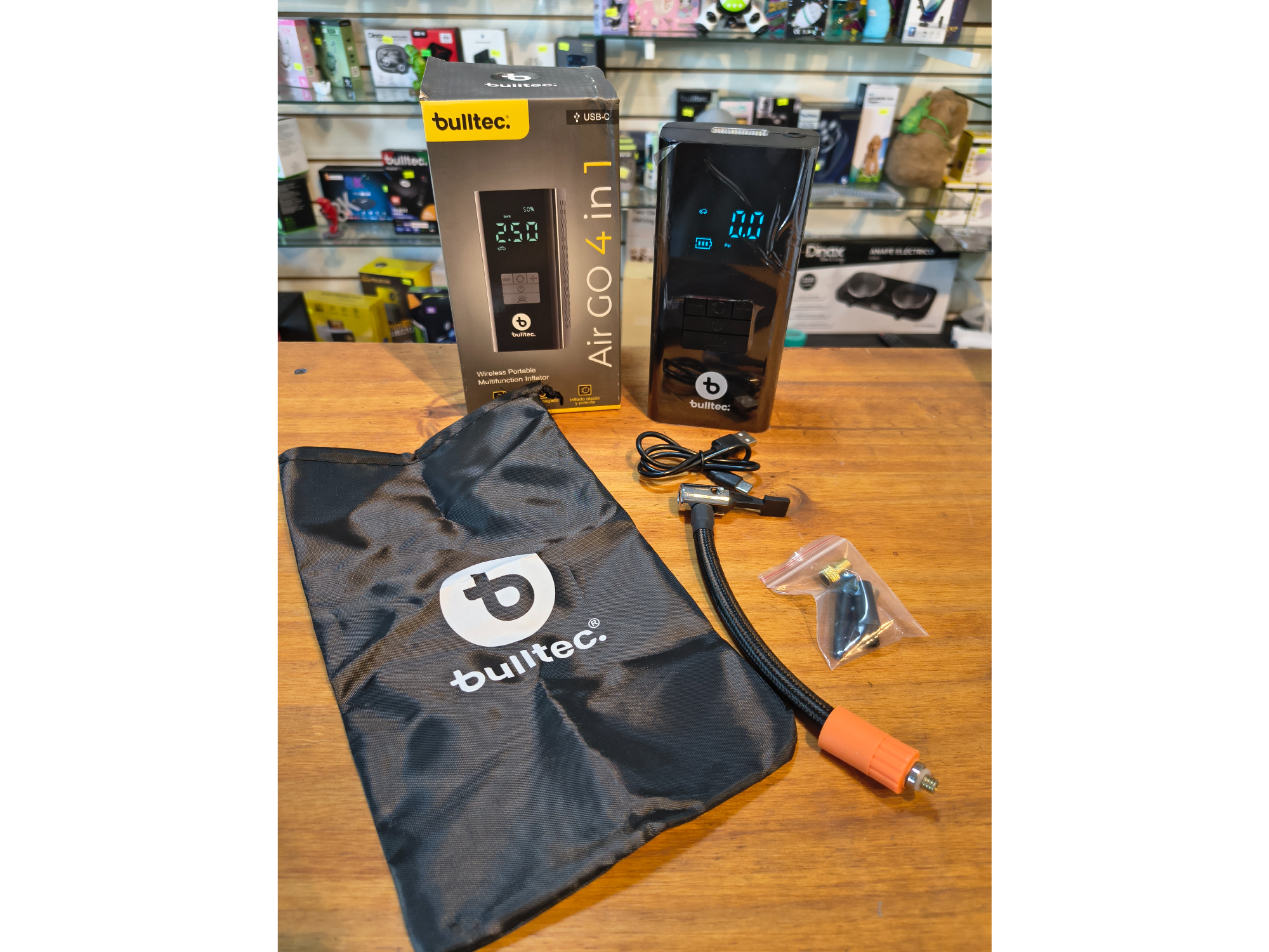 Compresor inflador bulltec portátil recargable