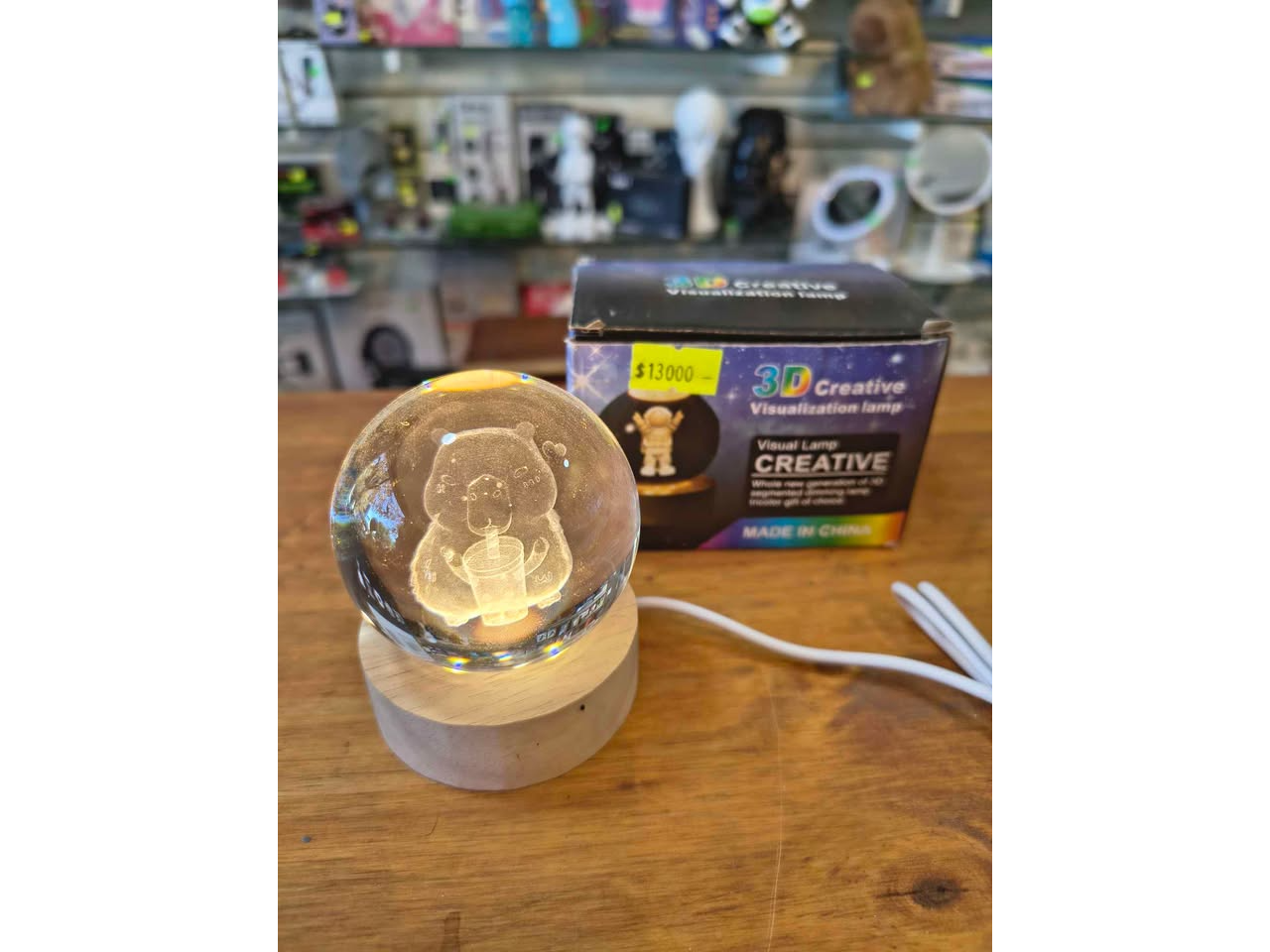 Esfera cristal mini 3D capibara