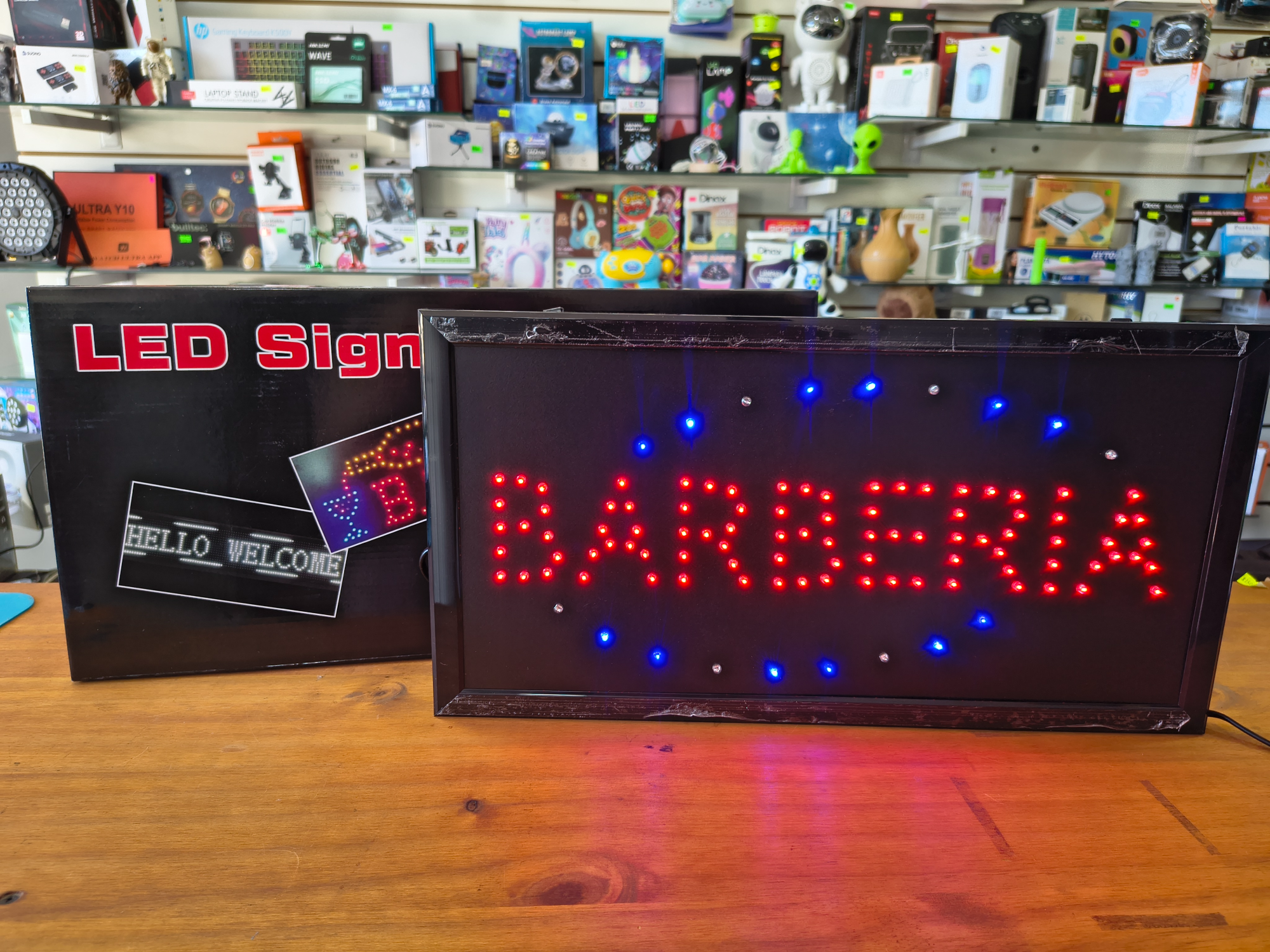 Cartel led barbería