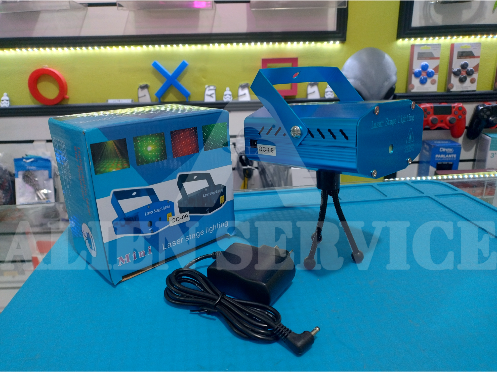 Mini laser multipuntos audiorítmico