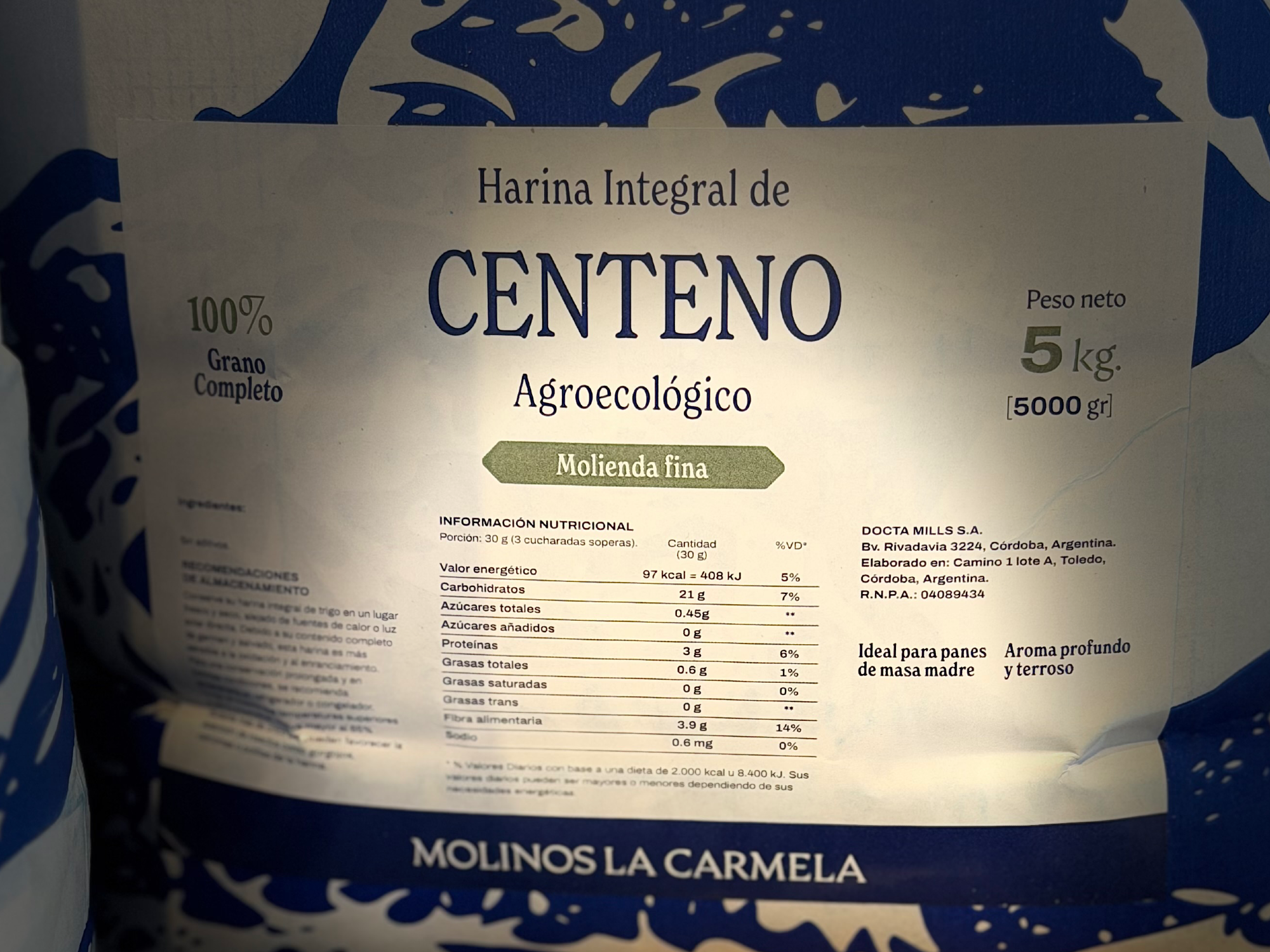 Harina Centeno agroecologico/ molienda tradicional