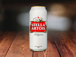 Stella Artois rub/negra  lata 473 cc