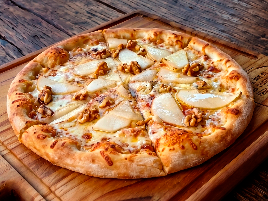 Pizza 6 porciones "PERA, NUECES, MIEL Y ROQUEFORT"