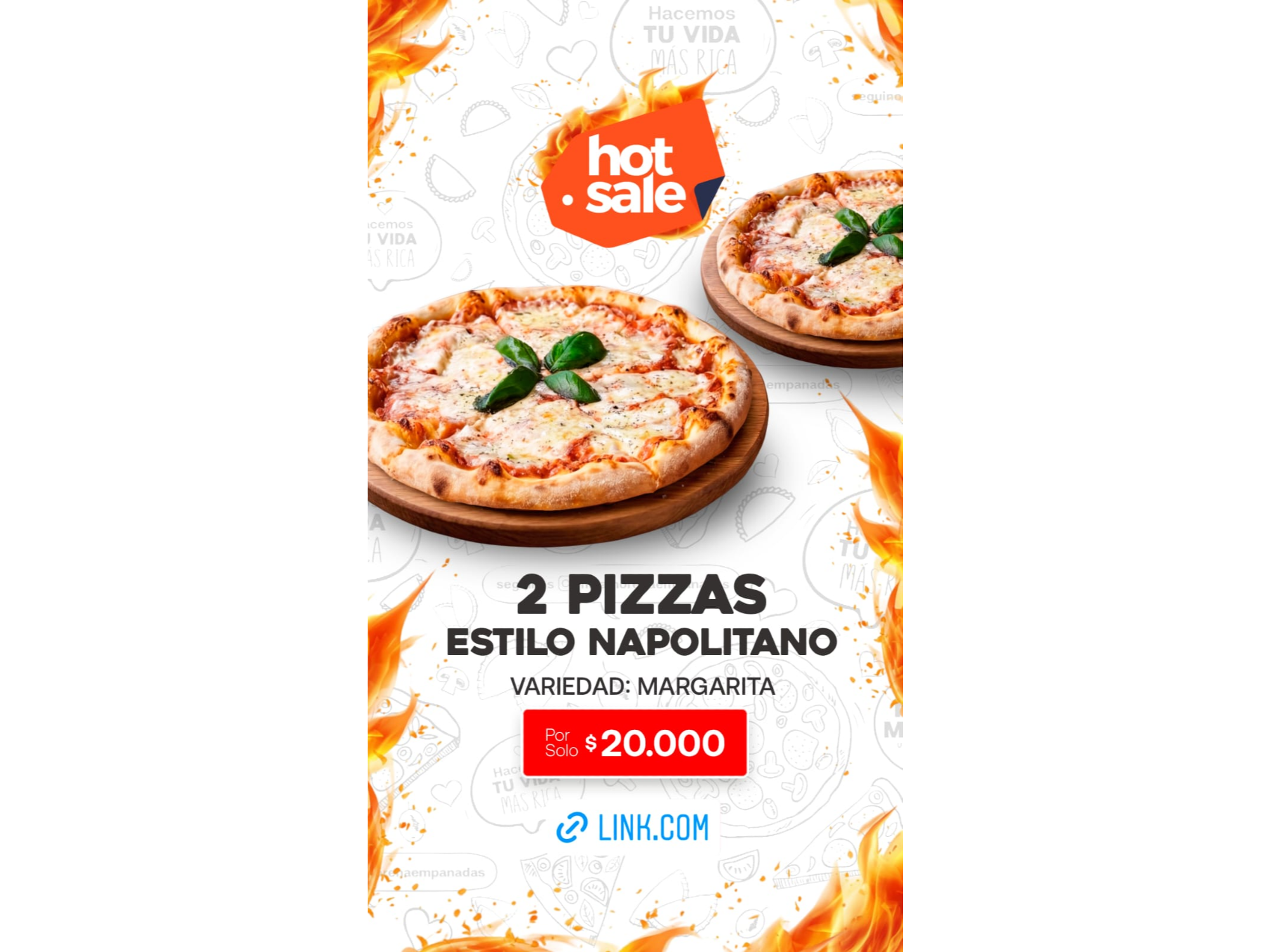 ¡¡ 2 PIZZAS ESTILO NAPOLITANO!!
