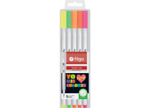 MARCADOR FILGO MICROFIBRA LINER 038 0.4 MM – X 5 FLUO