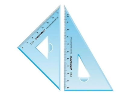 Set De 2 Escuadras 45° Y 60° Plantec 12 Cm