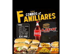 (PROMO FAMILIAR 2) 2 Churrascos italianos + 2 Barros luco + 4 Nuggets+ 4 Aros Cebolla + 4 Emp Queso coctail + Papasfritas Grande + 1Bebida 1.5