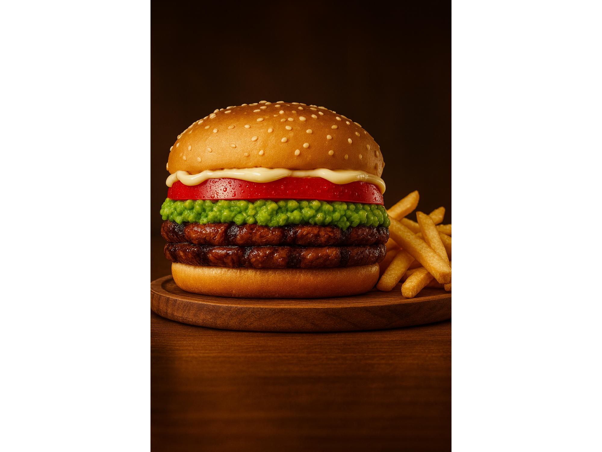 Hamburguesa italiana(Doble hamburguesa) + papas gratis.