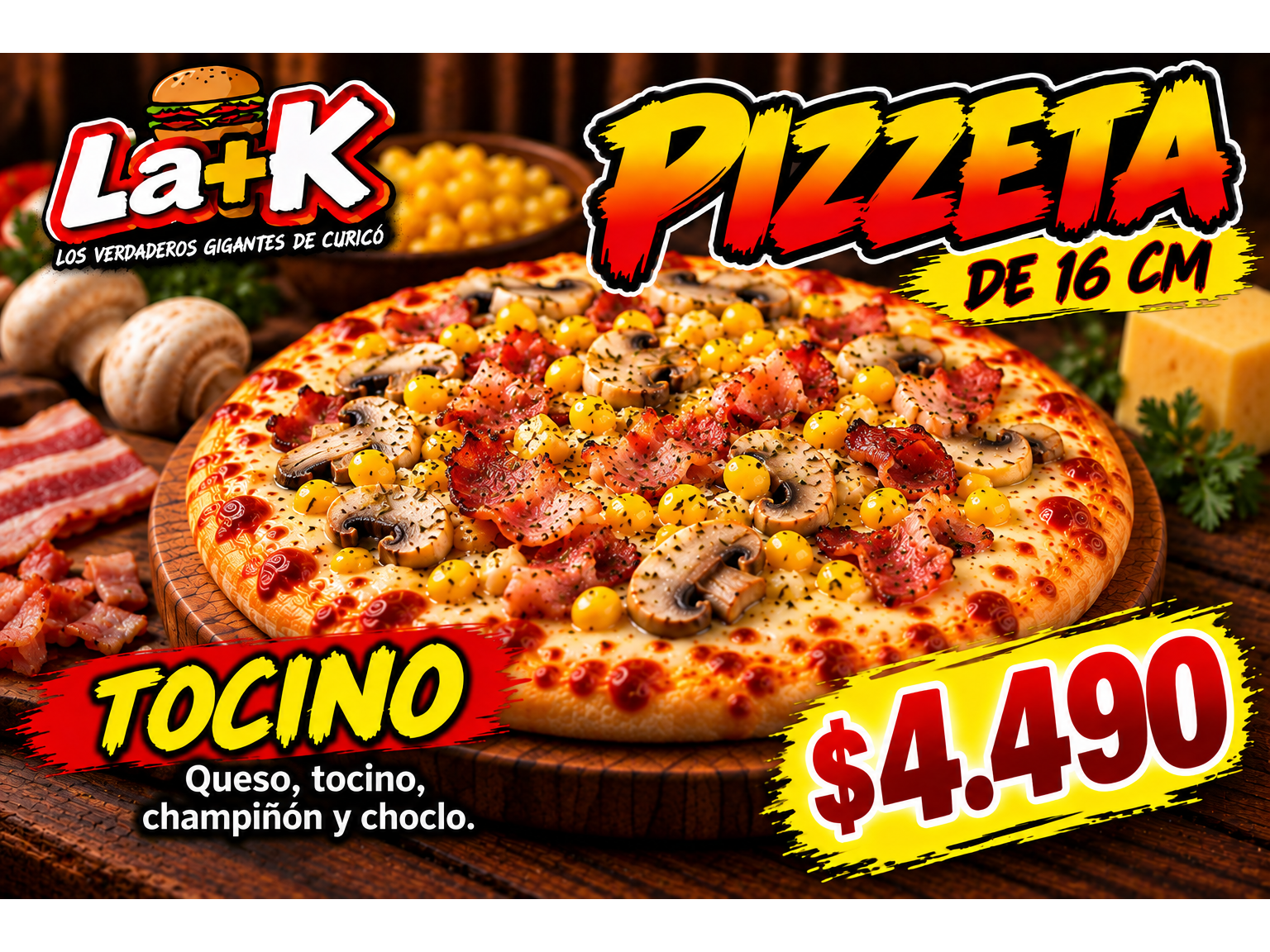 Pizzeta Tocino 16cm