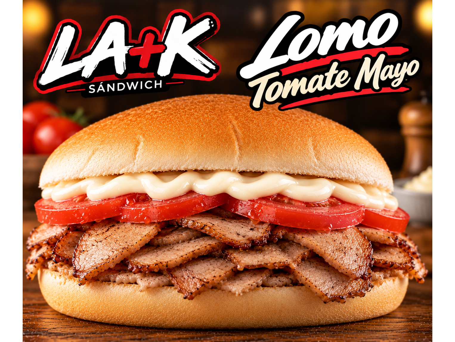 Lomo tomate mayo casera.