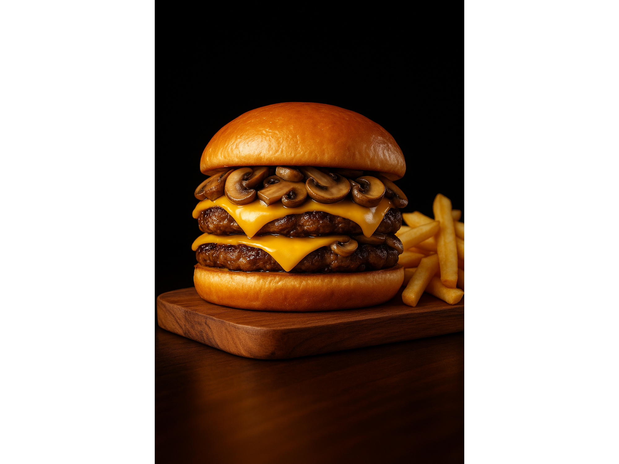 Hamburguesa Frances(Doble hamburguesa) + papas gratis.