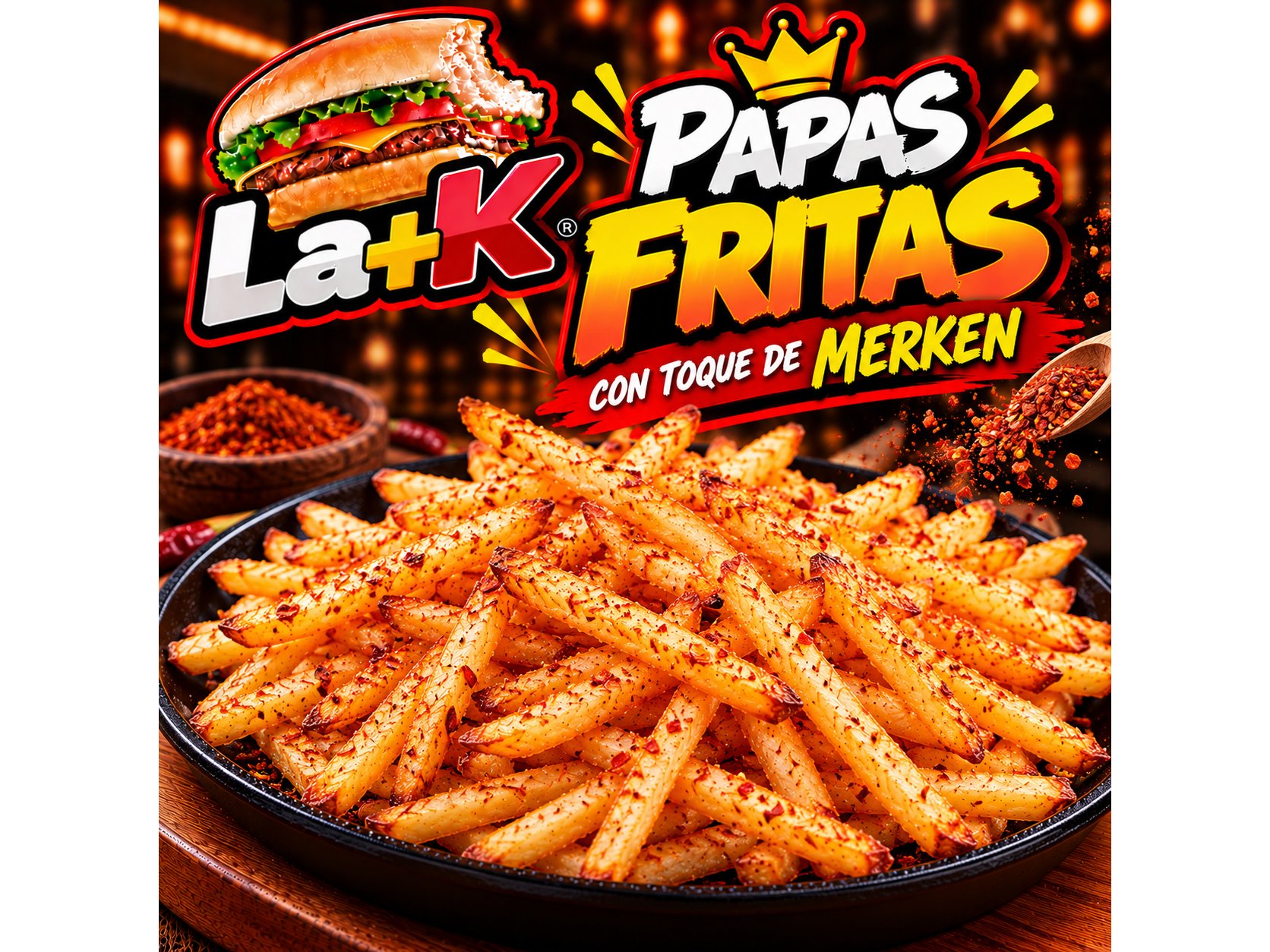 PAPASFRITAS CON TOQUE DE MERKEN