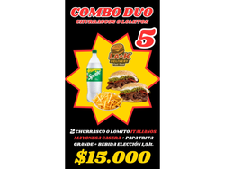 (Promo5) 2churrasco italiano Mayo casera+papasfritas Grandes +1Bebida 1.5 lts