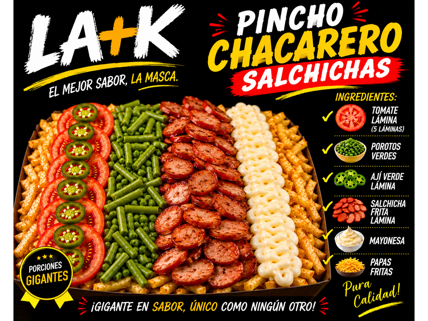 Pincho chacarero (mayo casera)[Salchicha]