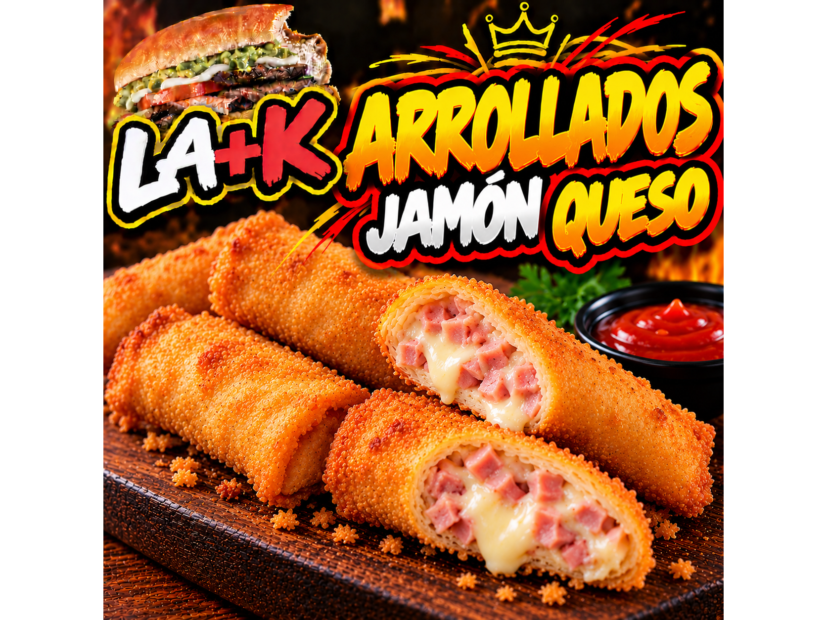Arrollados jamón queso
