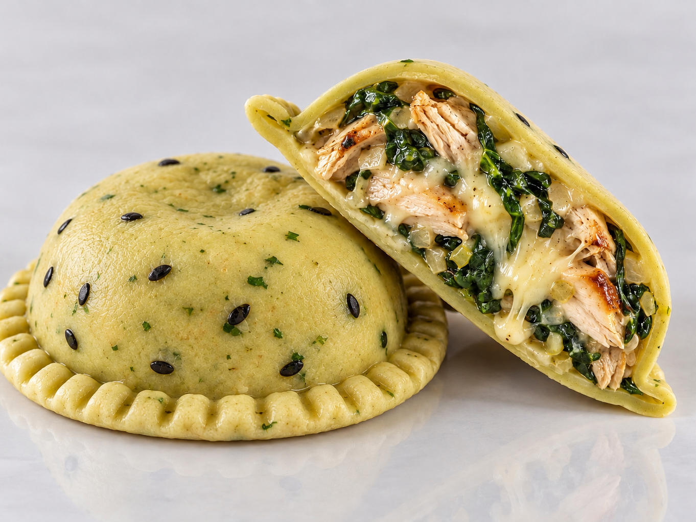 ESPINACA, PECHUGA DE POLLO Y QUESO DESCREMADO - LIGHT