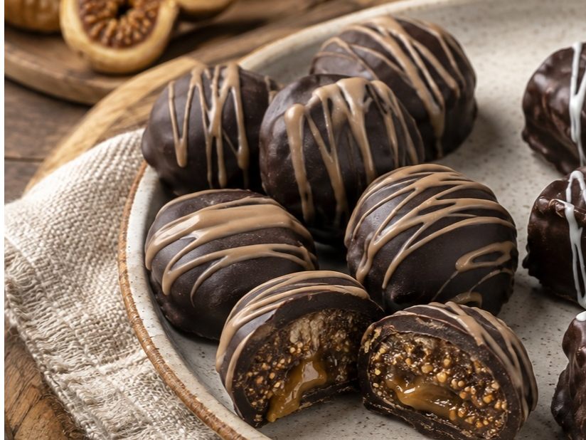 BOMBONES DE HIGOS, DULCE DE LECHE Y CHOCOLATE