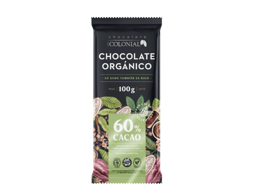 CHOCOLATE COLONIAL ORGÁNICO 60% CACAO