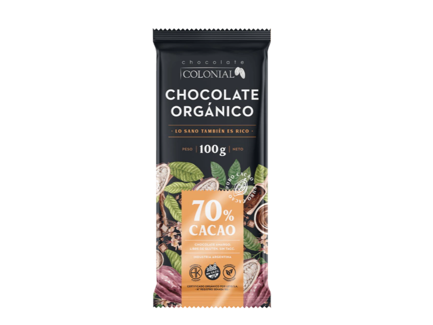 CHOCOLATE COLONIAL ORGÁNICO 70% CACAO