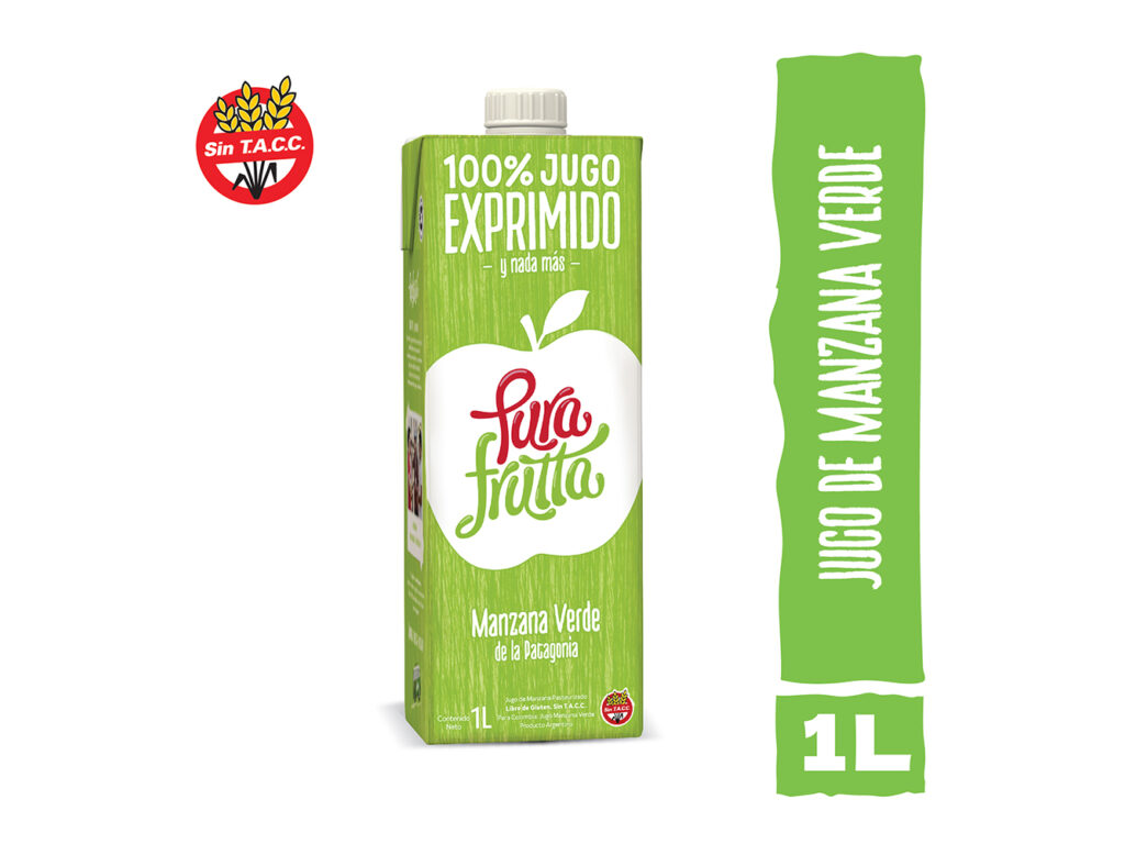 Jugos 100% Exprimido Pura Frutta Manzana verde