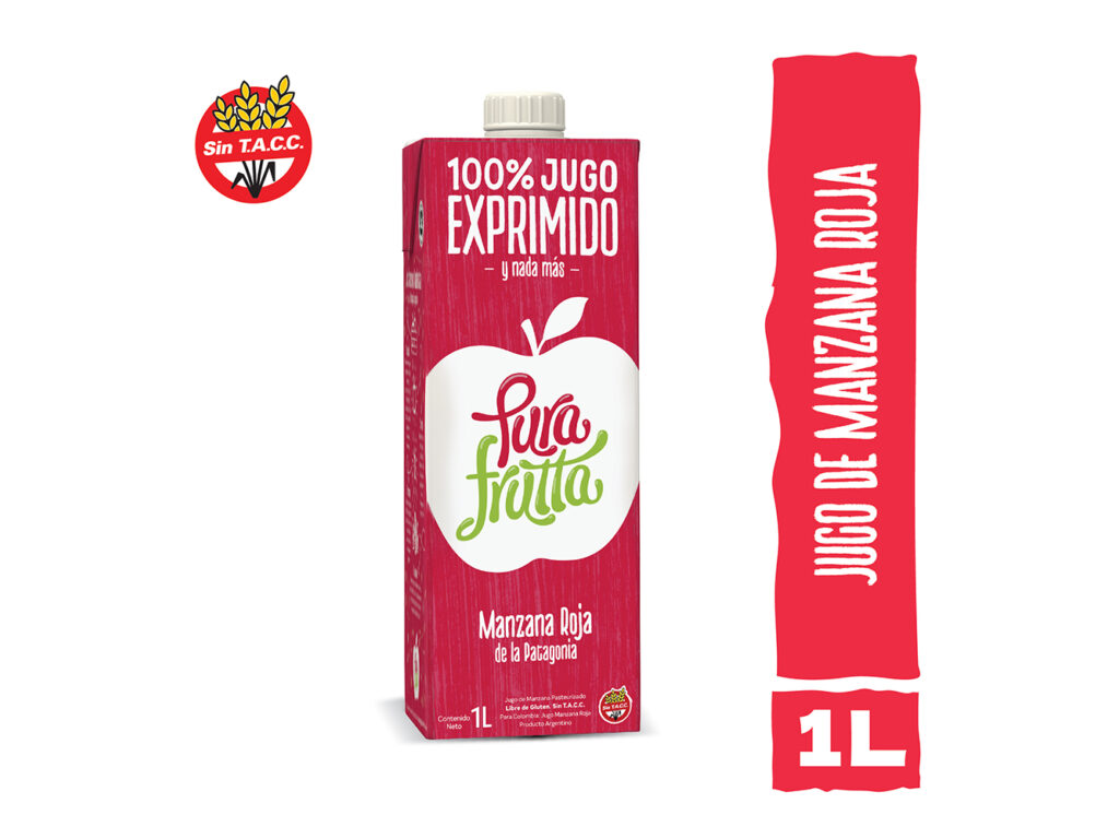 Jugos 100% Exprimido Pura Frutta Manzana Roja